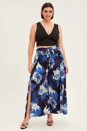 Abstract P Wide Leg Pants High Rise Front Split