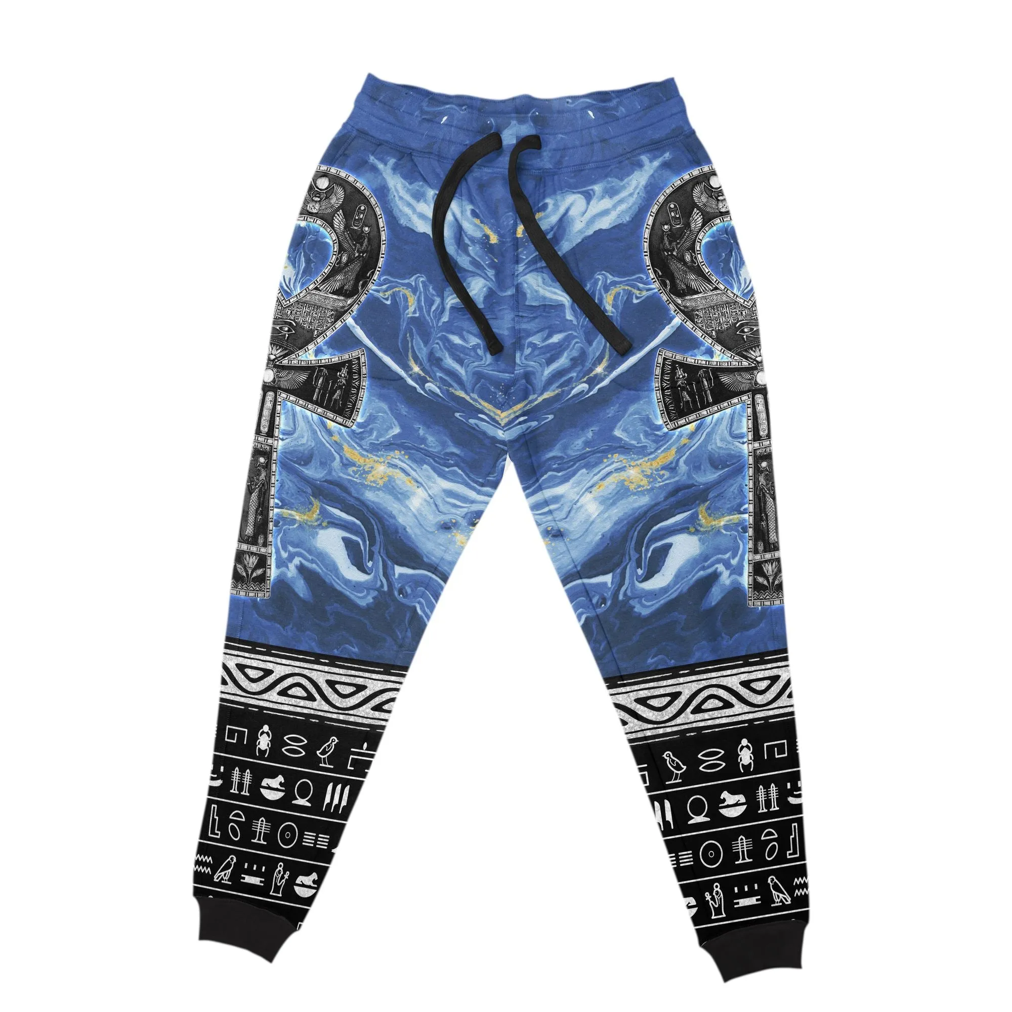 Ankh On Blue Marble All-over Hoodie And Joggers Set