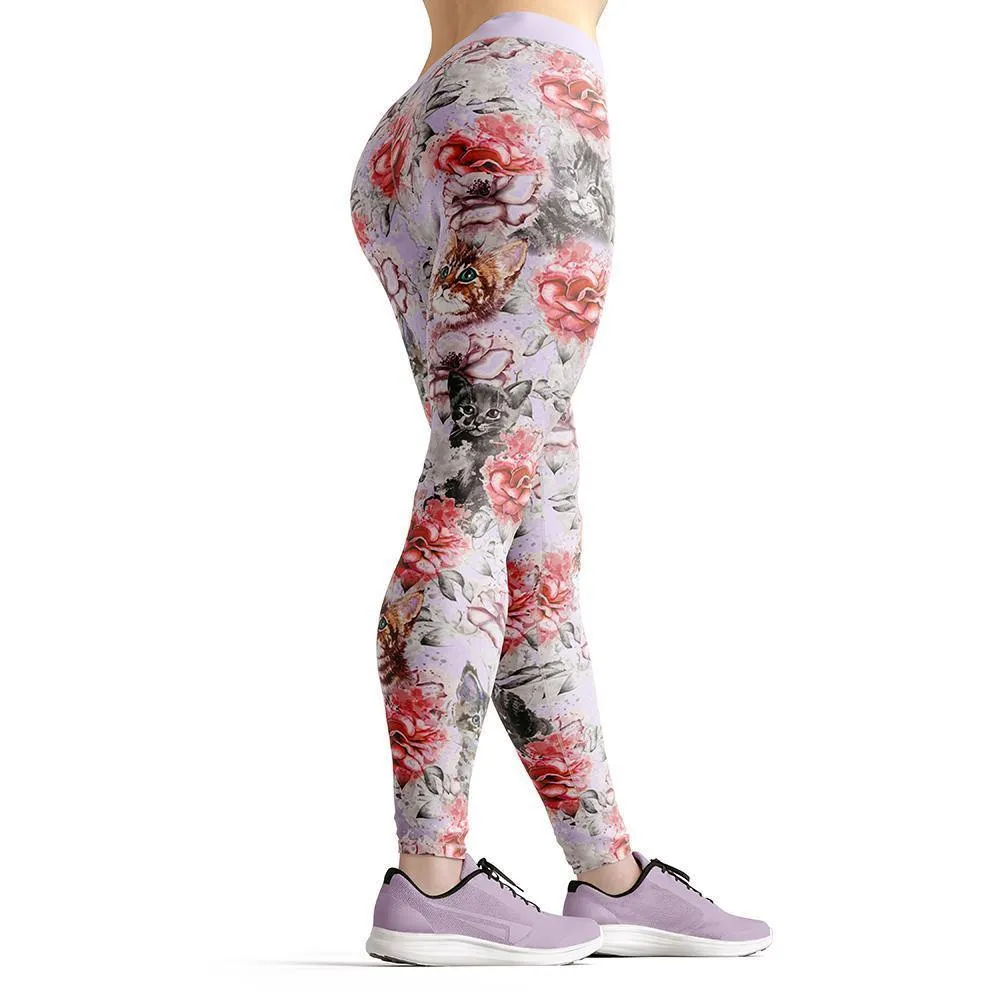 Beverly Kittens & Flowers Leggings