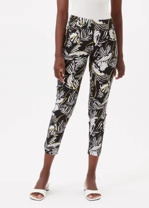 Black Yellow Leaf Petal Pant