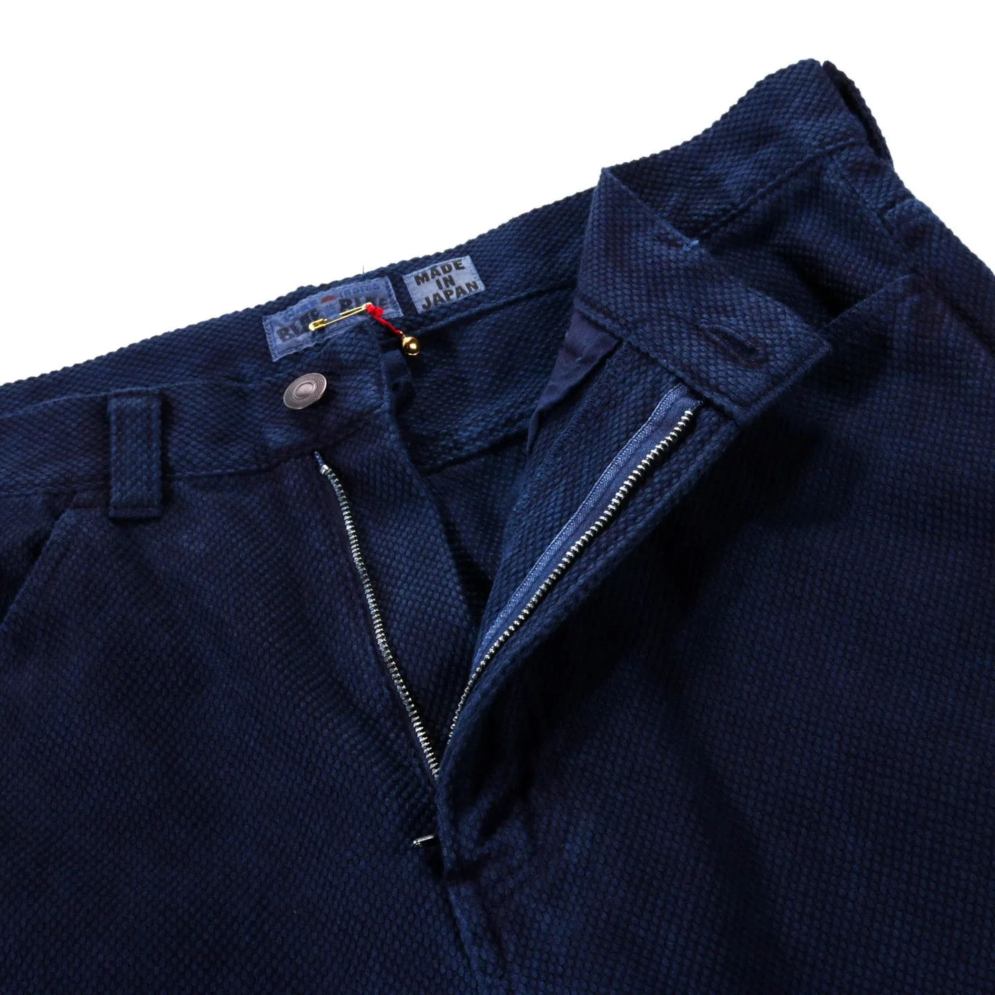 BLUE BLUE JAPAN FINE 'SASHIKO' HAND DYED 5 POCKET PANTS INDIGO