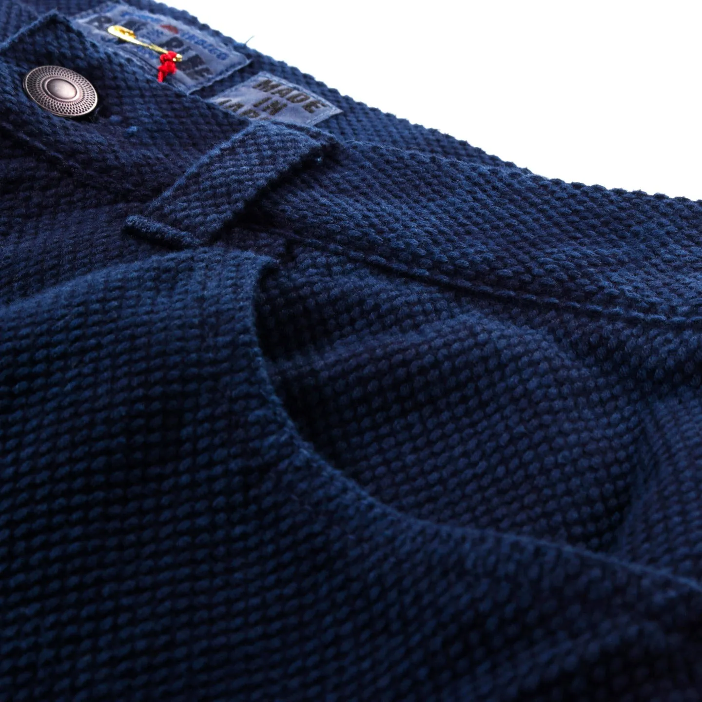 BLUE BLUE JAPAN FINE 'SASHIKO' HAND DYED 5 POCKET PANTS INDIGO