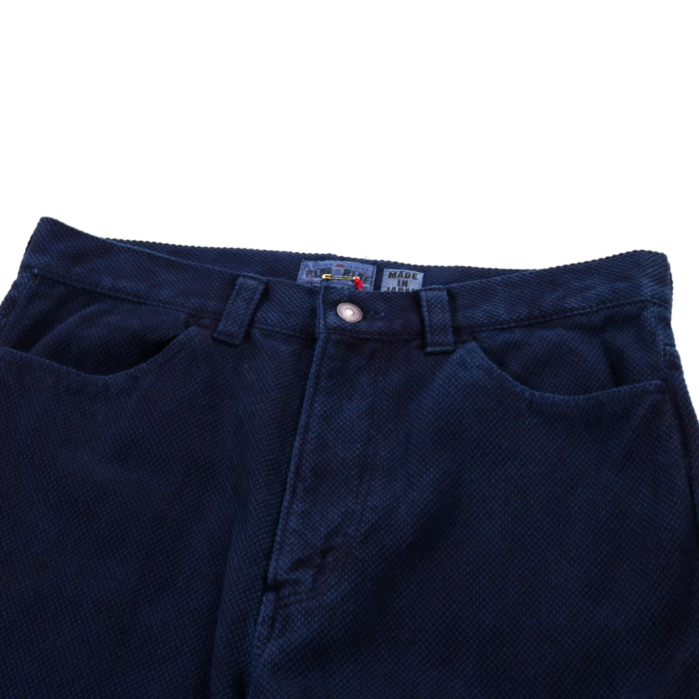 BLUE BLUE JAPAN FINE 'SASHIKO' HAND DYED 5 POCKET PANTS INDIGO