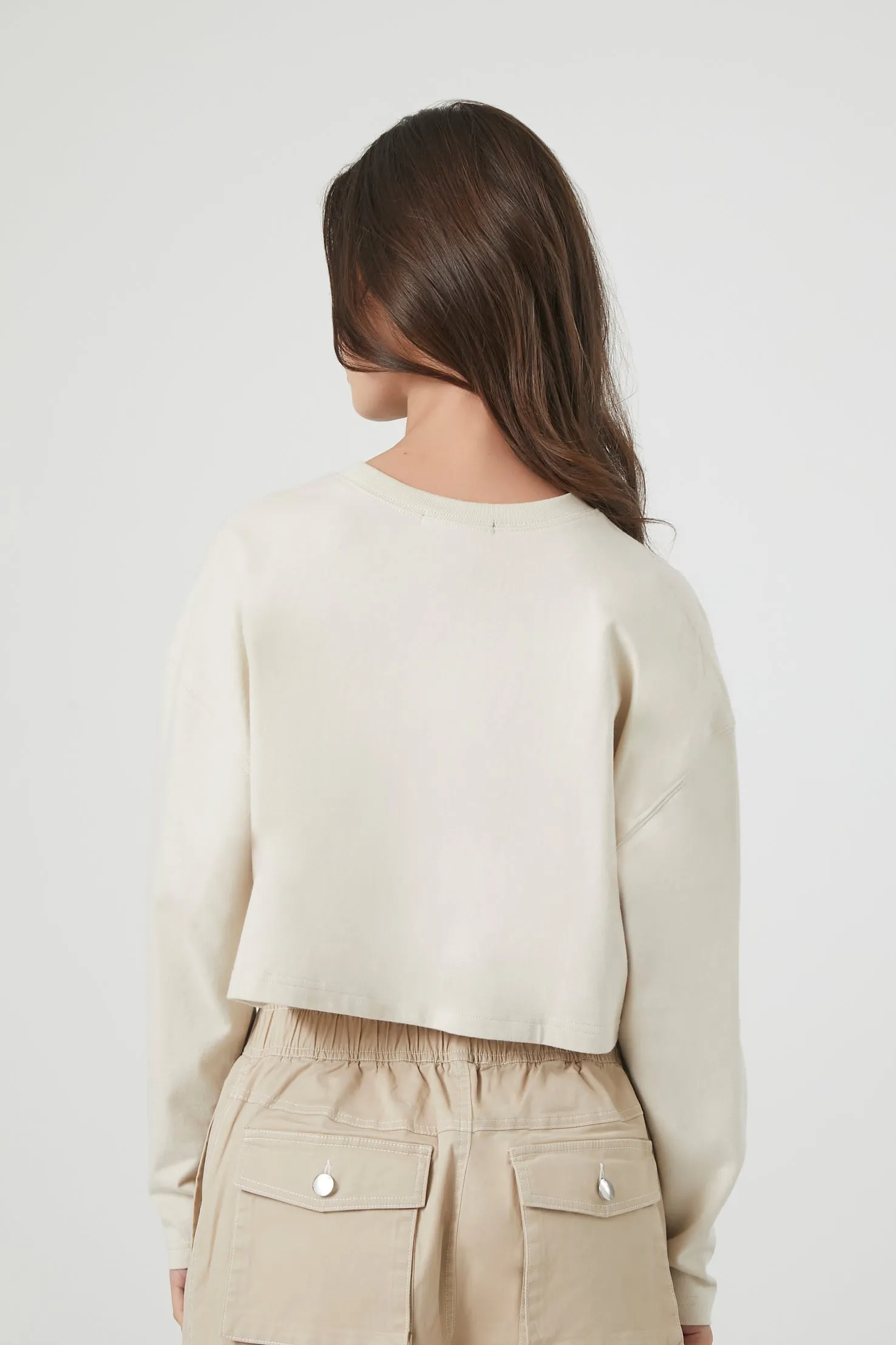 Boxy Long-Sleeve Crop Top