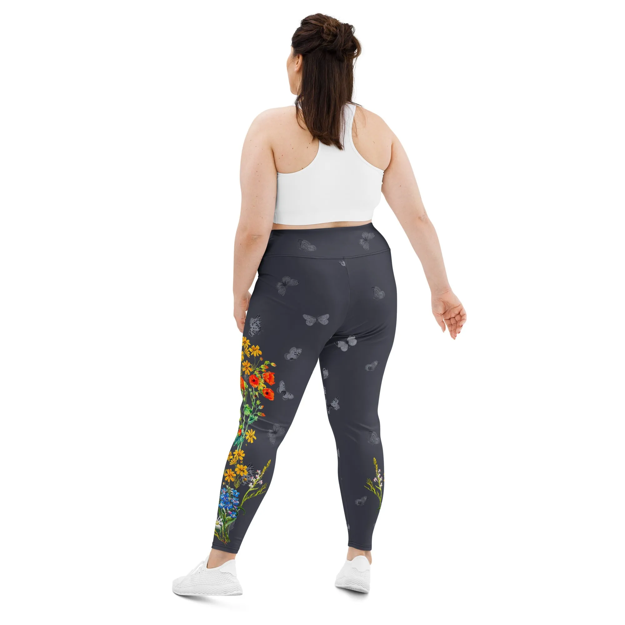 Butterfly and Wildflowers All-Over Print Plus Size Leggings