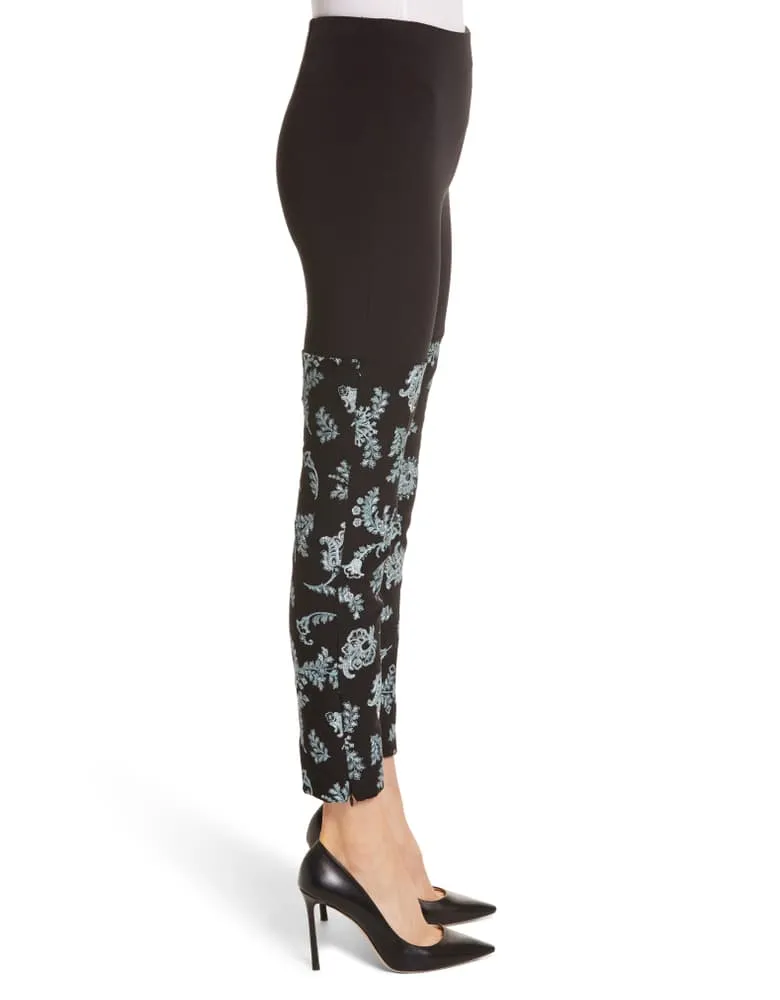 Cinq A Sept Women's Marin Embroidered Leggings Pants, Black 2