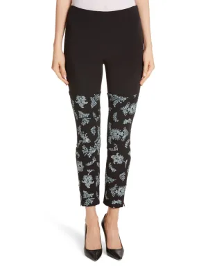 Cinq A Sept Women's Marin Embroidered Leggings Pants, Black 2