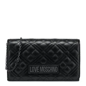 Clutch Donna con Tracolla LOVE MOSCHINO linea Smart Daily Quilted Nero con Logo Canna di Fucile