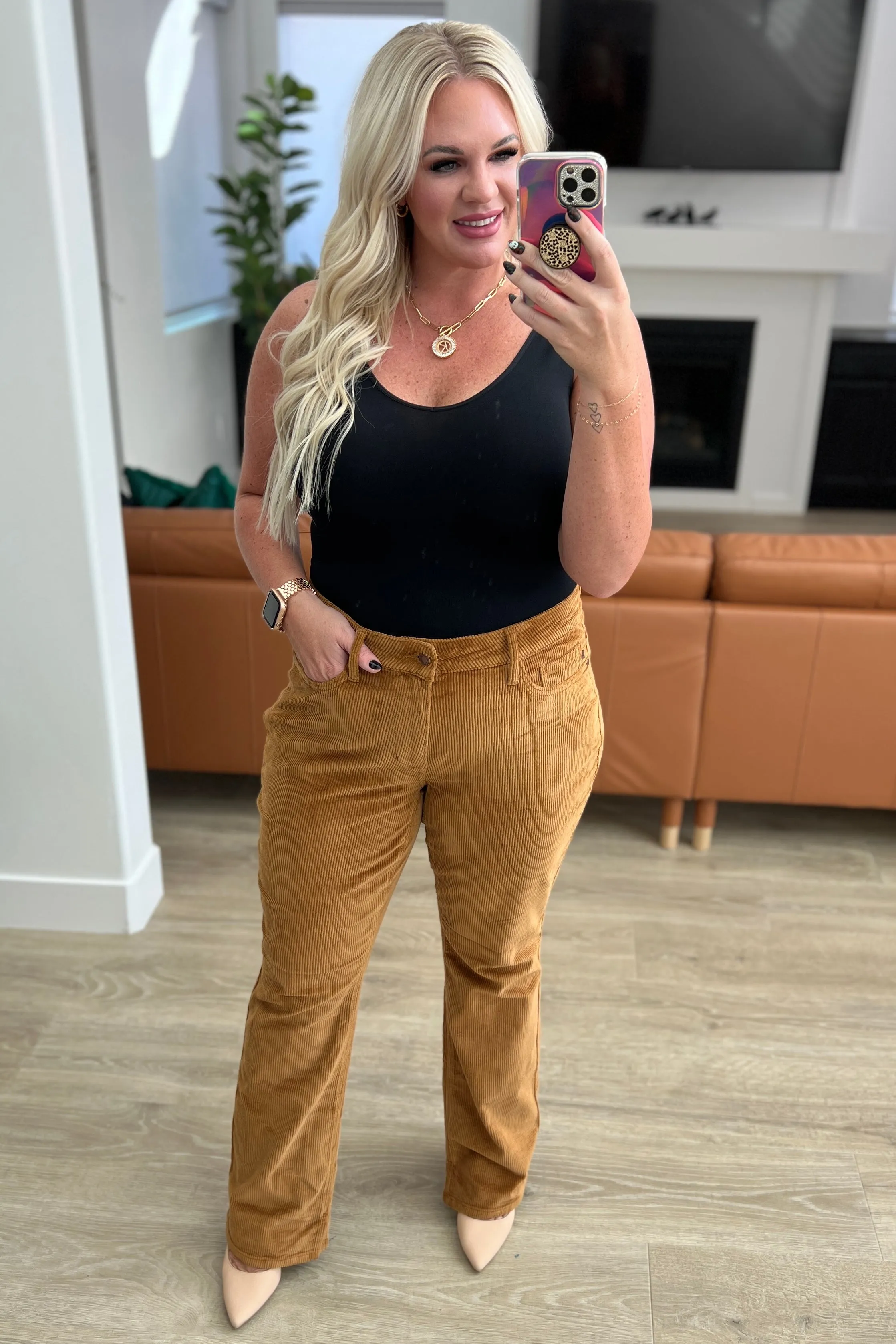 Cordelia Bootcut Corduroy Pants in Camel-- Use the code SPRINGJB for 20% off!