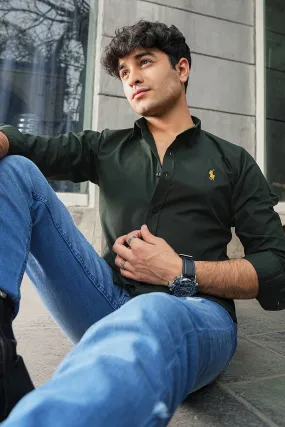 Dark Green Casual Shirt