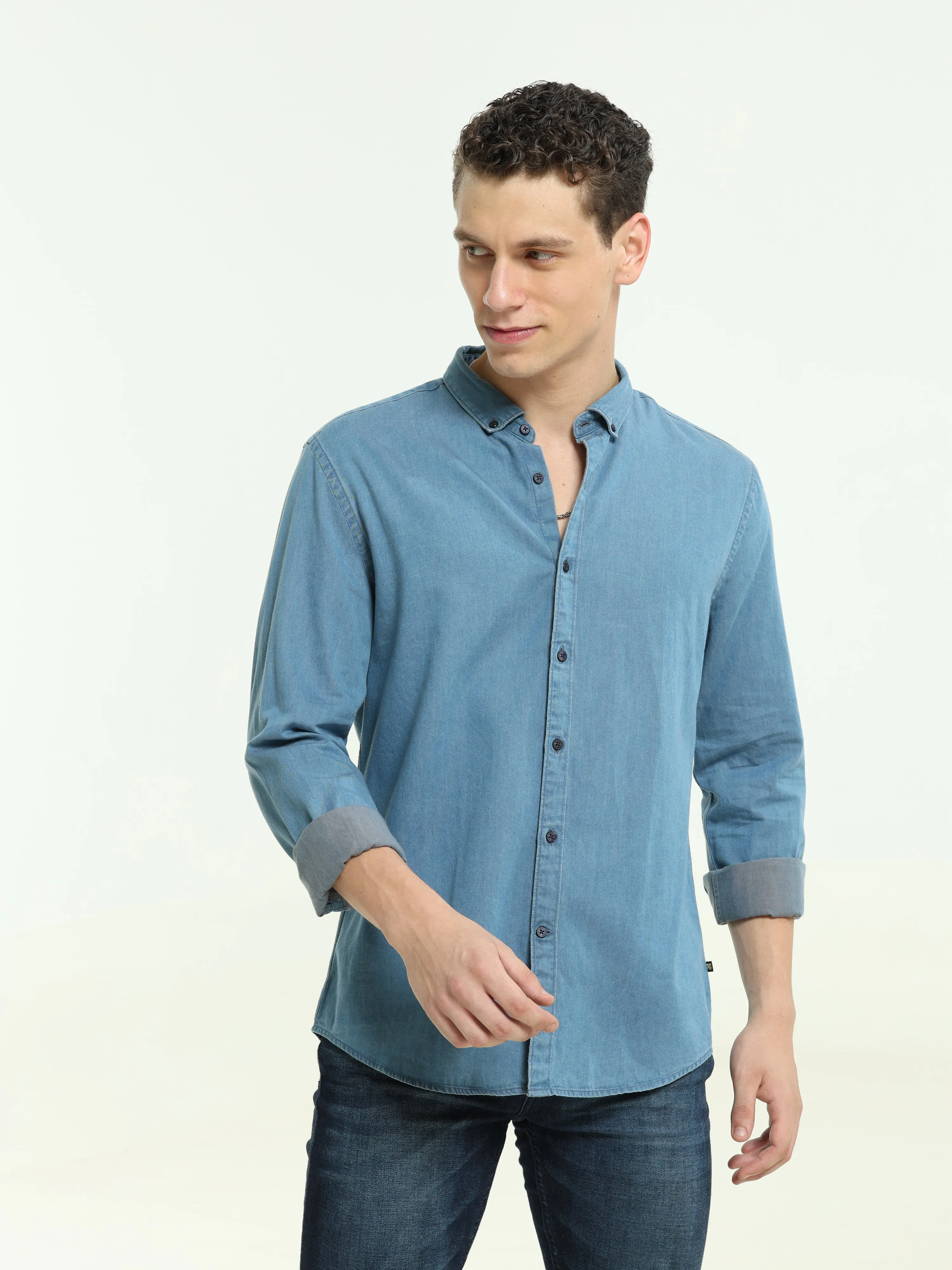 Denim Sea Blue Casual Shirt