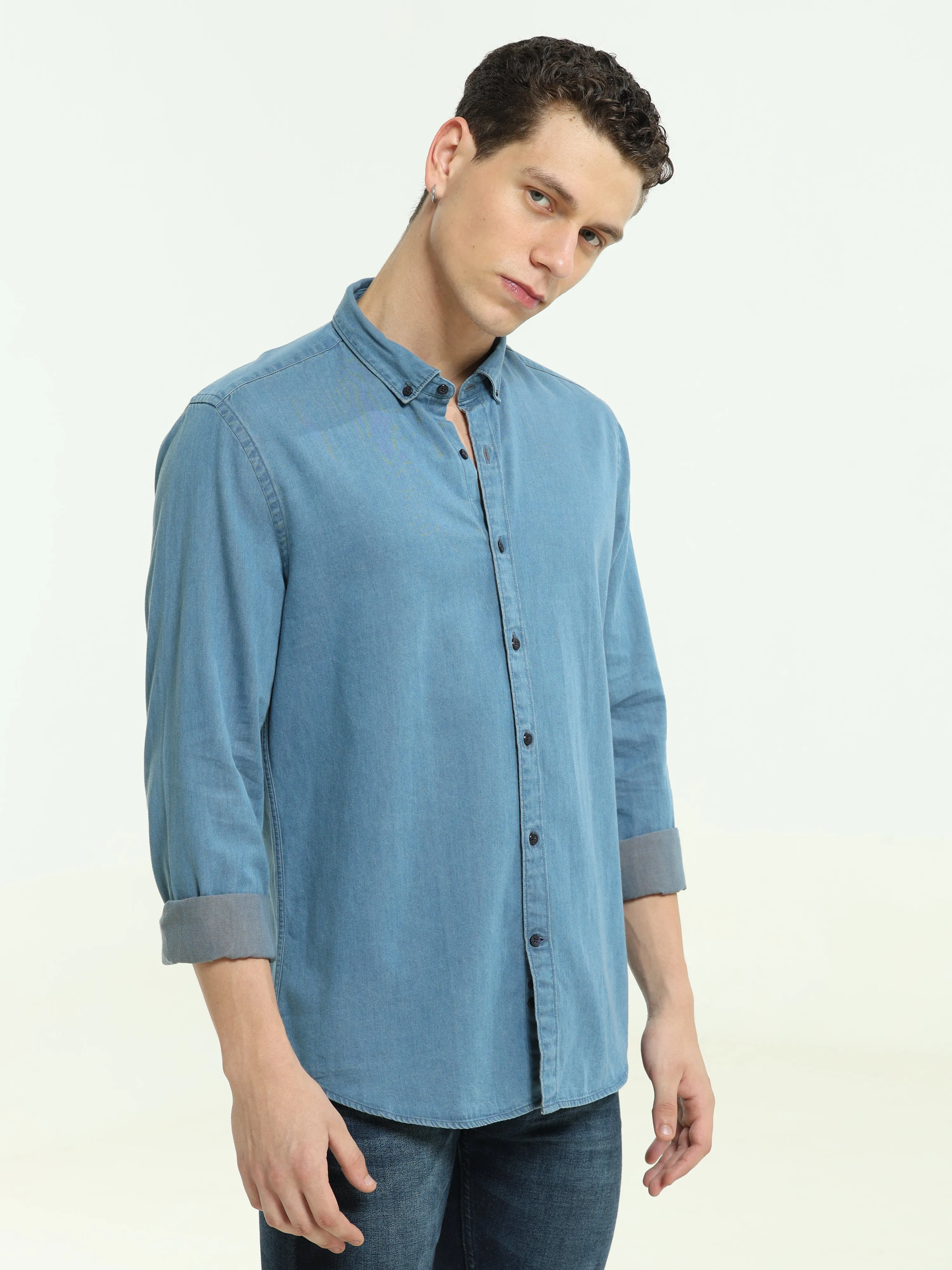 Denim Sea Blue Casual Shirt