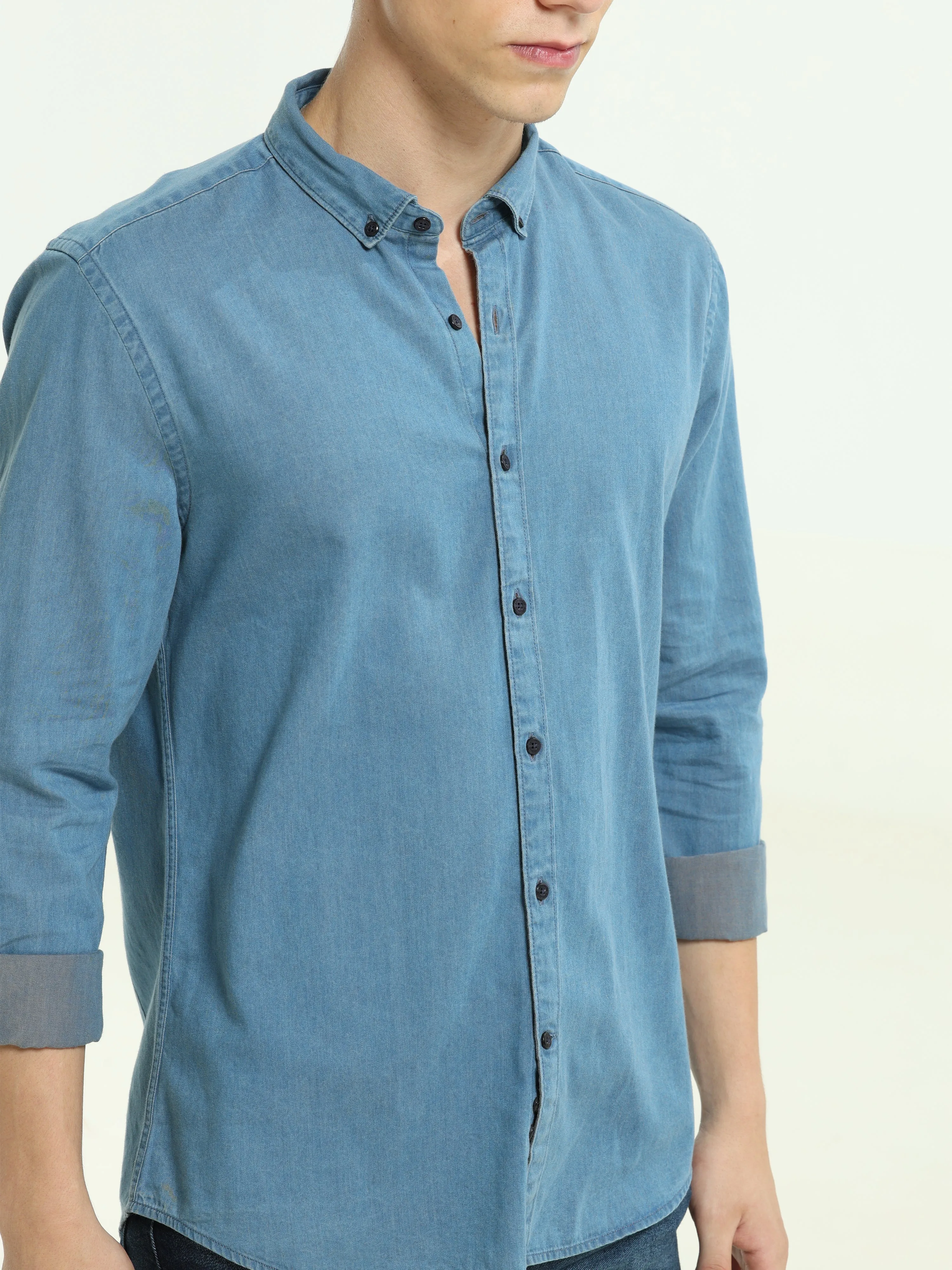 Denim Sea Blue Casual Shirt