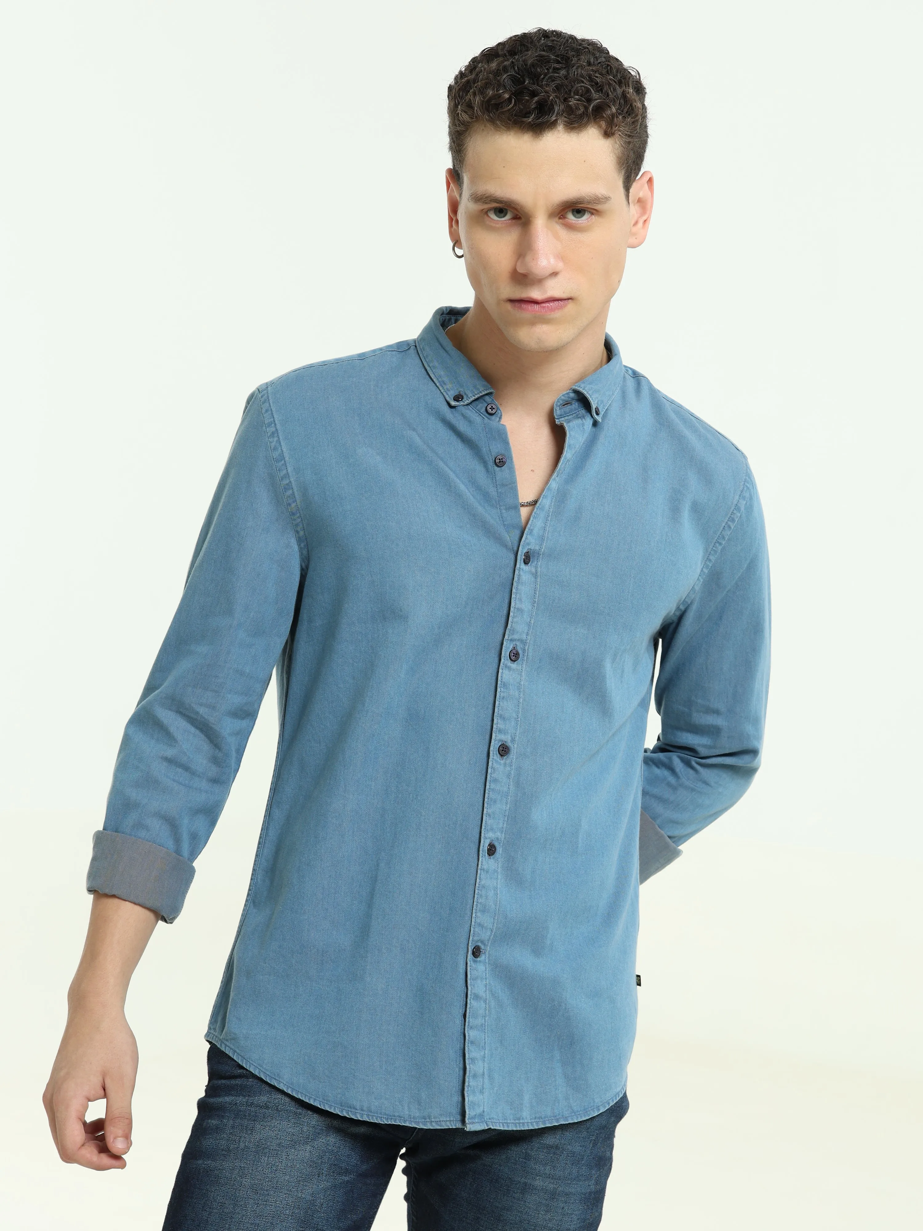 Denim Sea Blue Casual Shirt