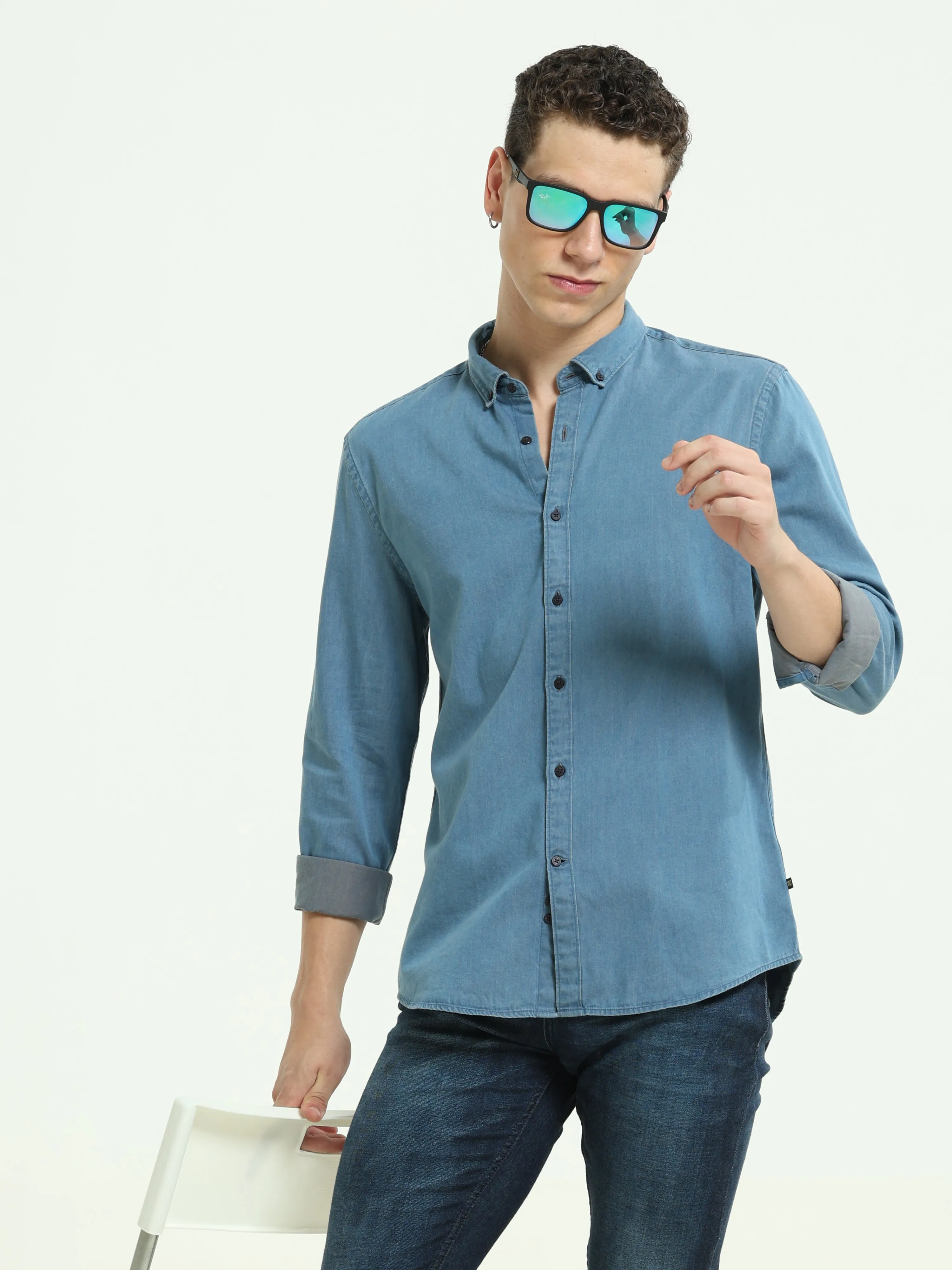 Denim Sea Blue Casual Shirt