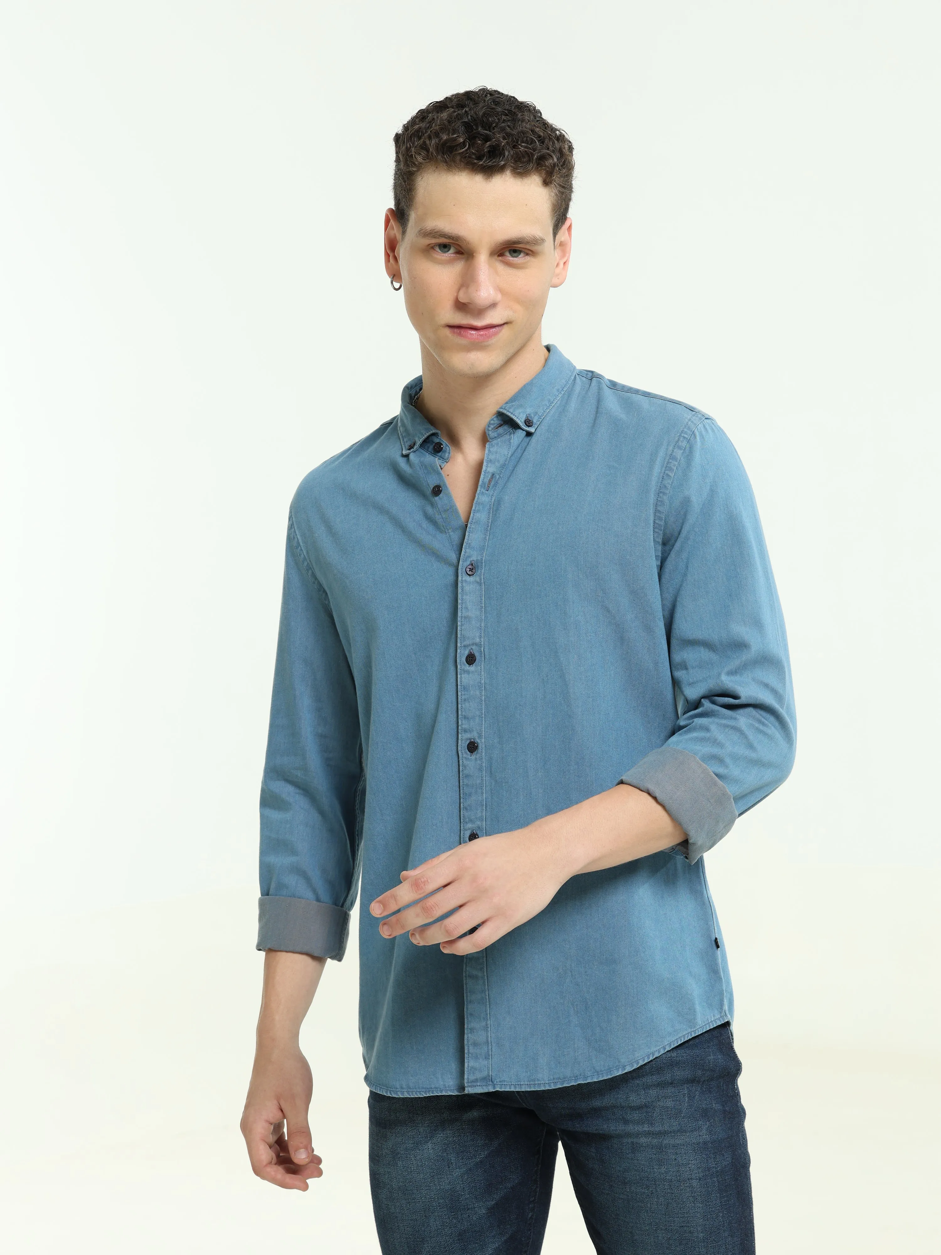 Denim Sea Blue Casual Shirt