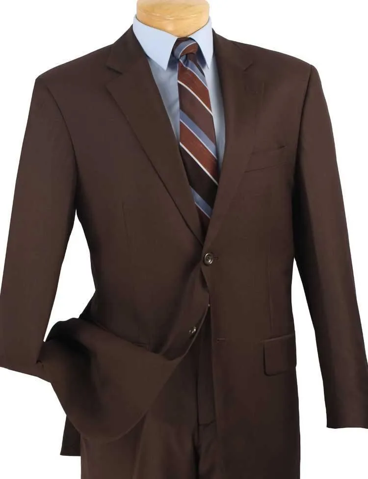 Executive 2 Piece Regular Fit Suit Color Brown