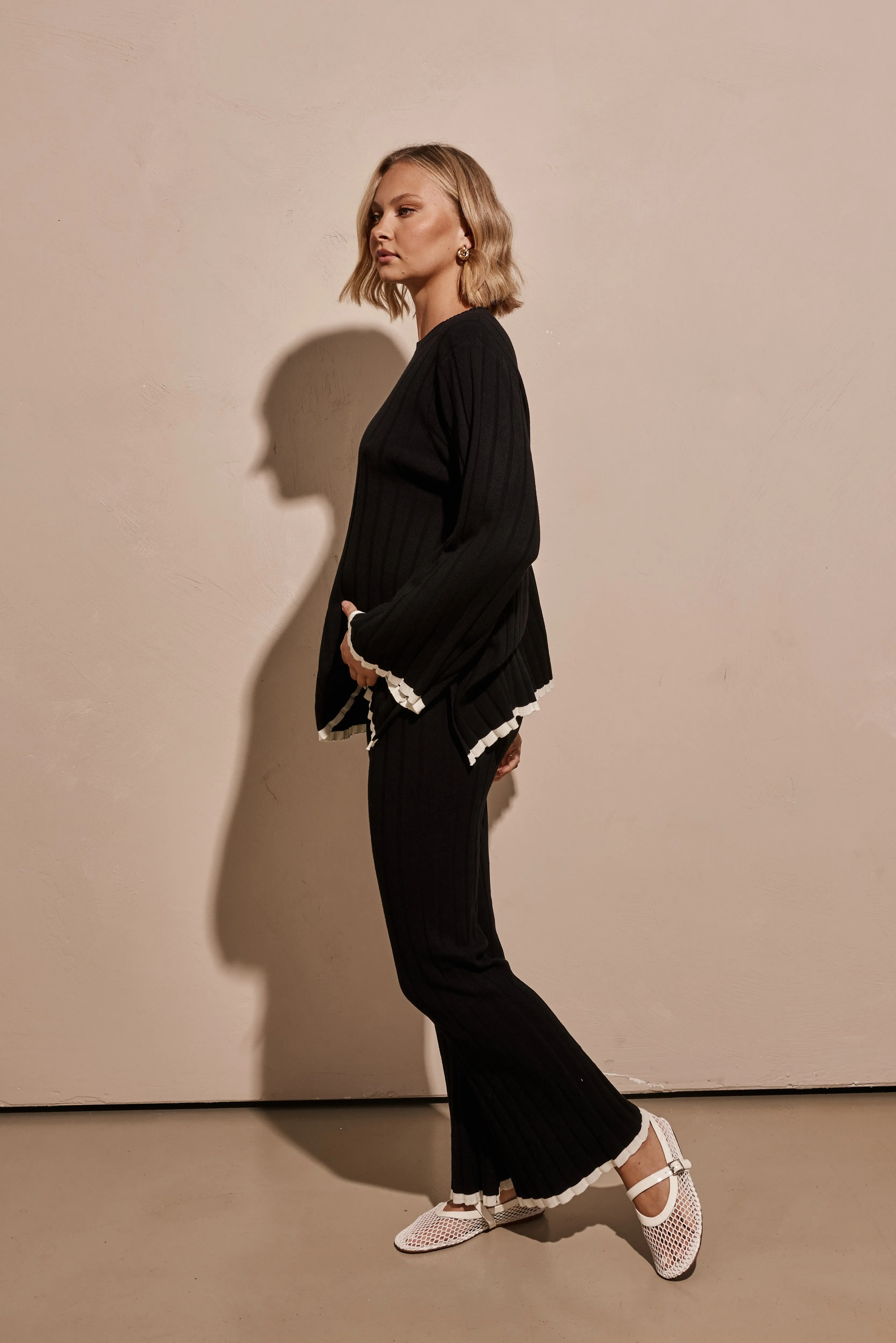 Francetta Knit Pant (Black)