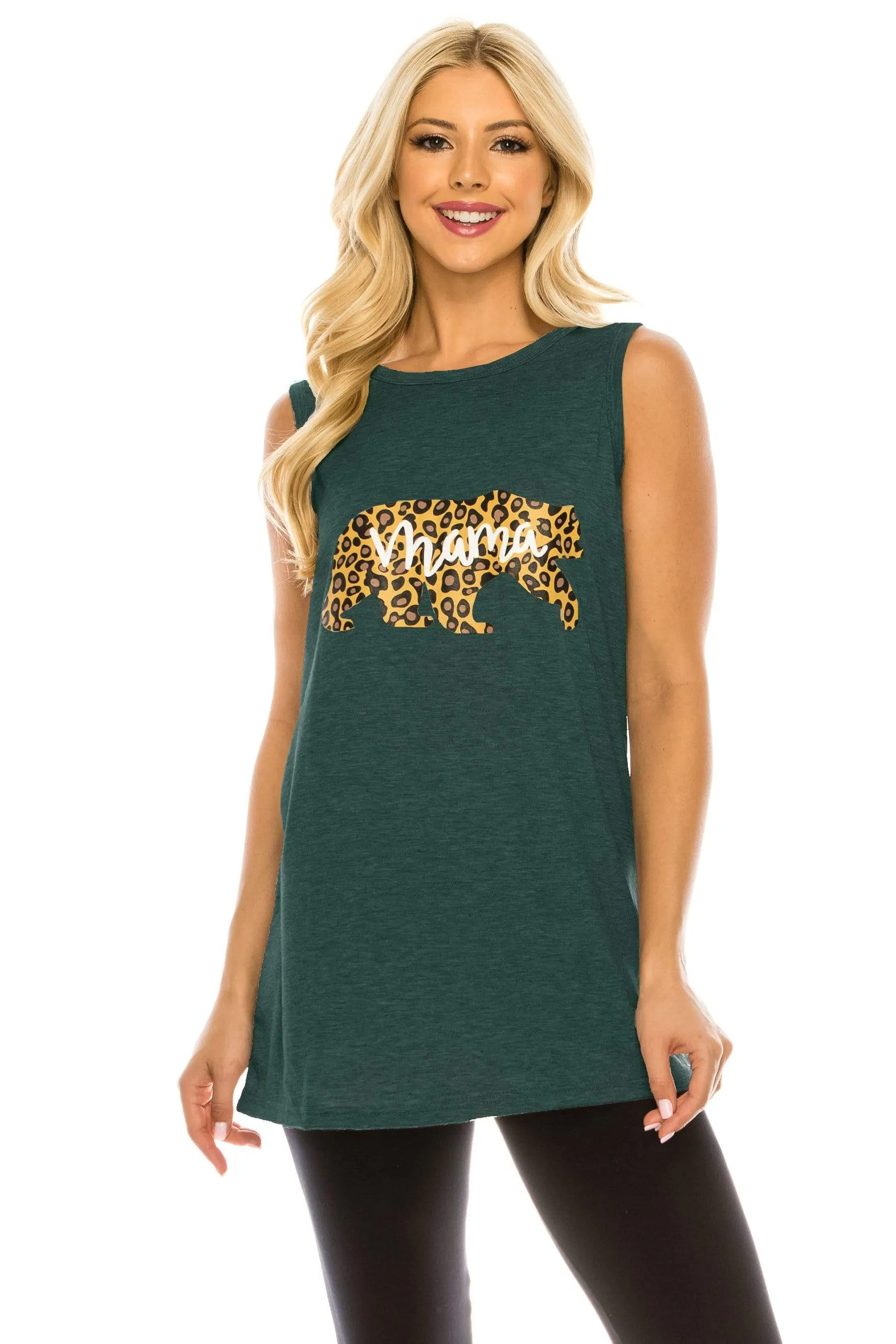 Haute Edition Women's Mama Bear Loose Fit Tank top. Plus size available