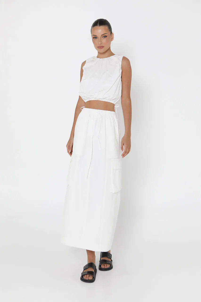 Kasey Midi Skirt | White