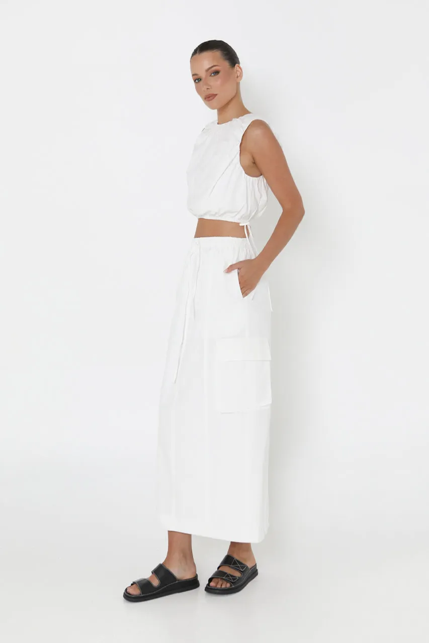 Kasey Midi Skirt | White