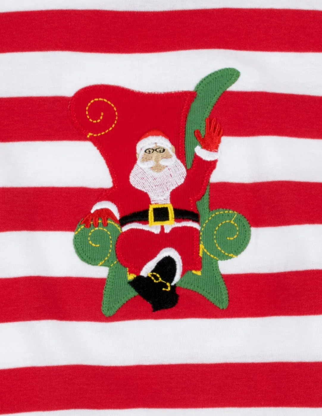 Kids Two Piece Red & White Stripes Santa Pajamas