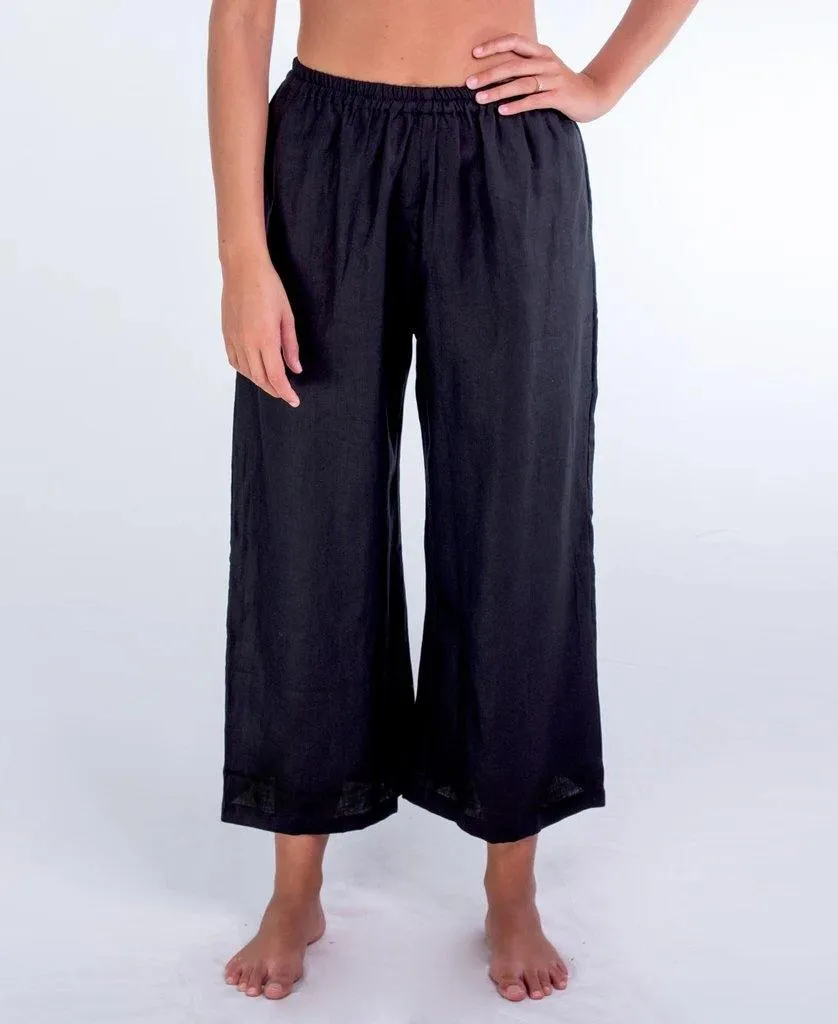 Kinsley Pant | Black Linen