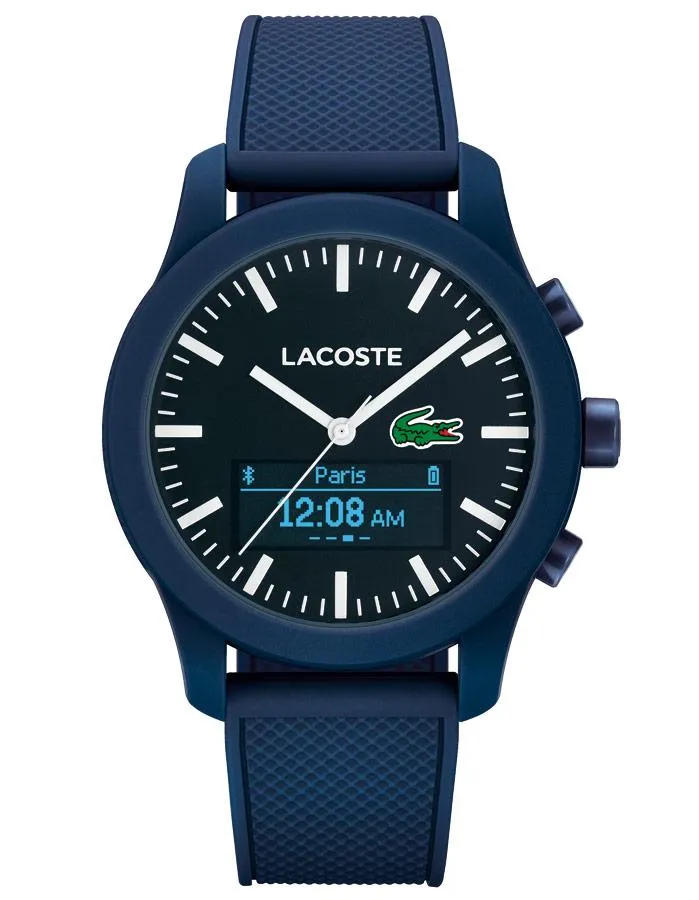 Lacoste 12.12 Contact Mens Smart Watch - Bluetooth - Blue Case & Strap - 50m