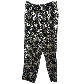 Marni Ecru & Olive Print Silk Pull-On Pants XS