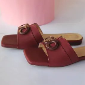 Maroon Casual Slippers for women