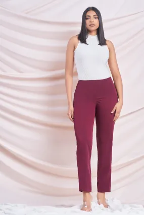 Maroon Side Zip Pant