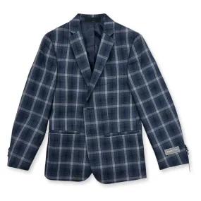 Michael Kors Boys Skinny Blue/White Plaid Sports Jacket_ WX0006