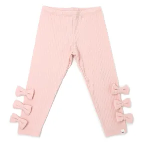 oh baby! Bow Leggings Wide Rib - Pale Pink