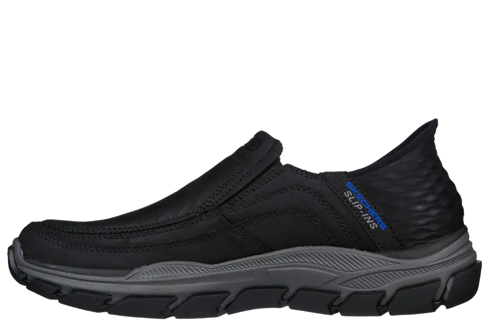 Pantofi sport, barbati, SKECHERS RESPECTED ELGIN SLIP-INS 204810-BLK negru, piele ecologica