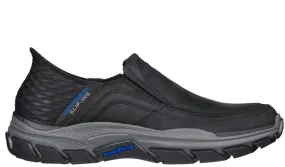 Pantofi sport, barbati, SKECHERS RESPECTED ELGIN SLIP-INS 204810-BLK negru, piele ecologica