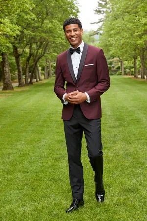 "Arlo" Burgundy Tuxedo Jacket (Separates)