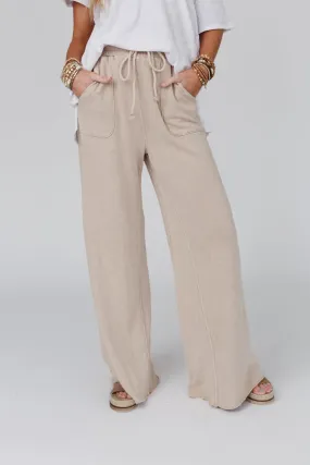 Relaxing Robin Wide Leg Pant - New Taupe