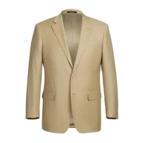 RENOIR Tan 2-Piece Classic Fit Notch Lapel Wool Suit 508-4