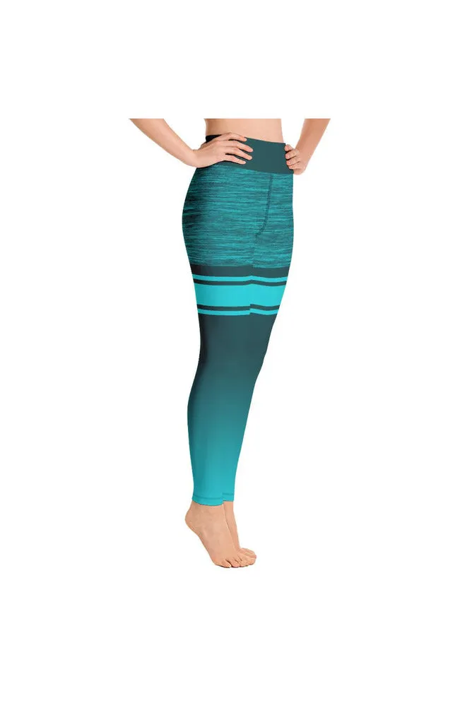 Sea Green Ombre Mid Thigh Yoga Leggings