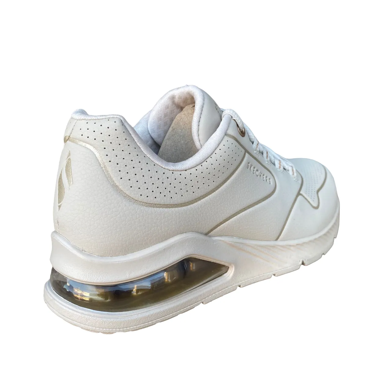 Skechers women's sneakers shoe Uno 2 Golden Trim 155637/OFWT off-white