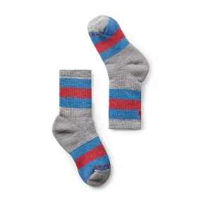 Smartwool Kids Hiking Full Crew Socks Lt Grey Stripe