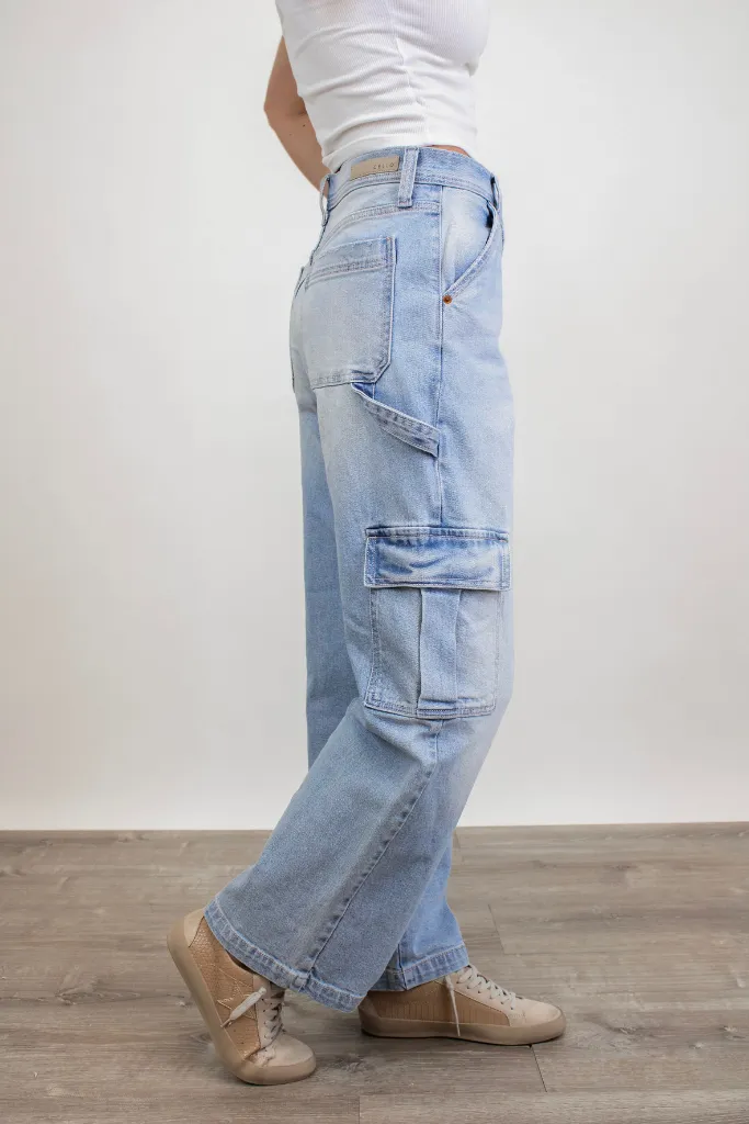 Stay Trendy Cargo Wide Leg Jean