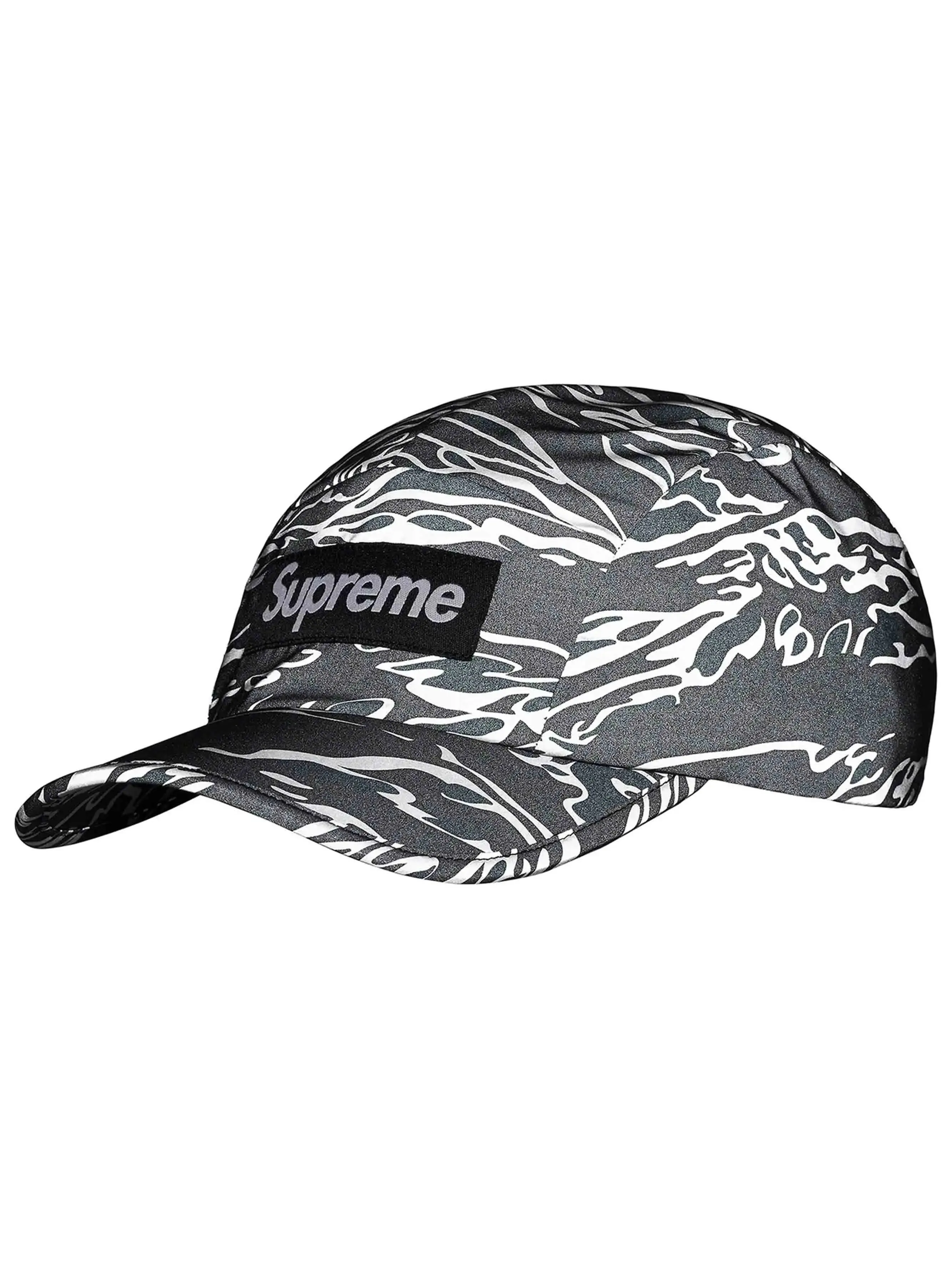 Supreme Tiger Camo Reflective Camp Cap Black (FW22)