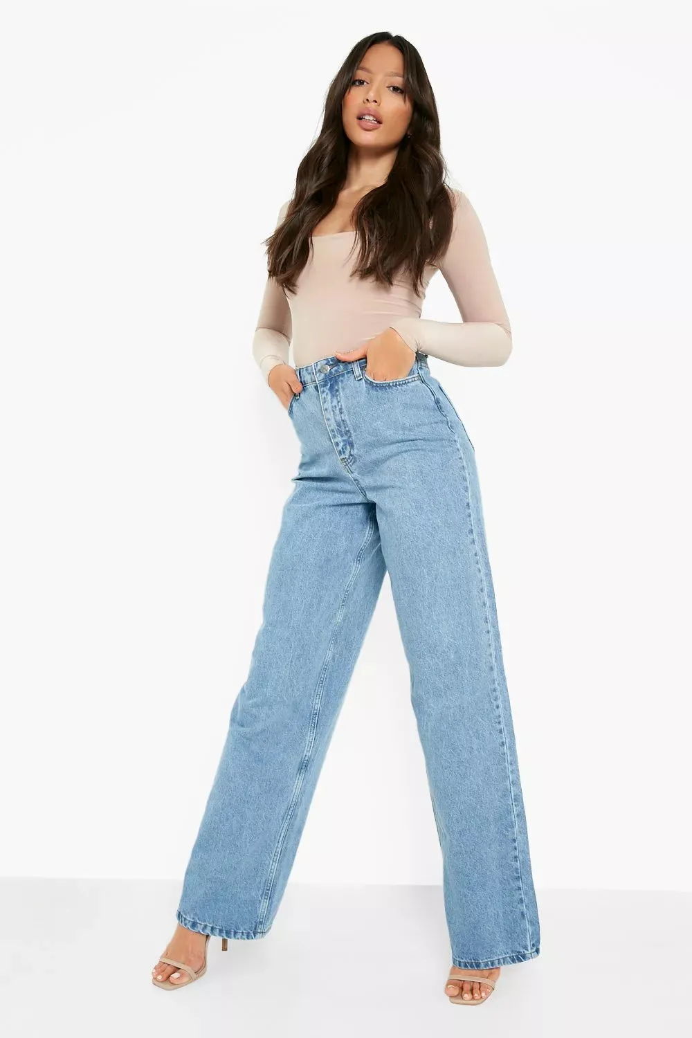 Wide Leg High Rise Jeans