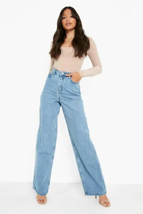 Wide Leg High Rise Jeans