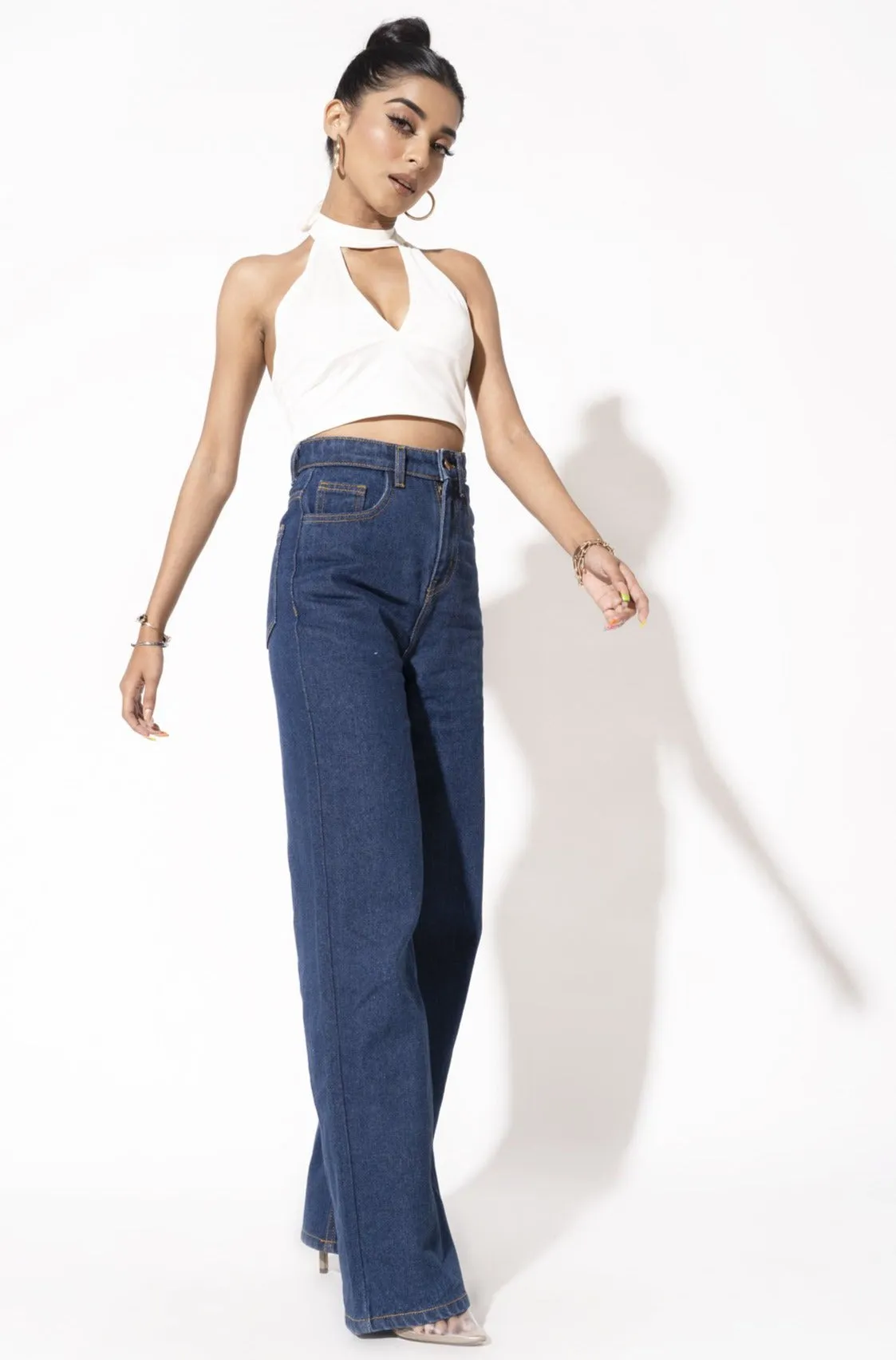 Wide Leg High Rise Jeans