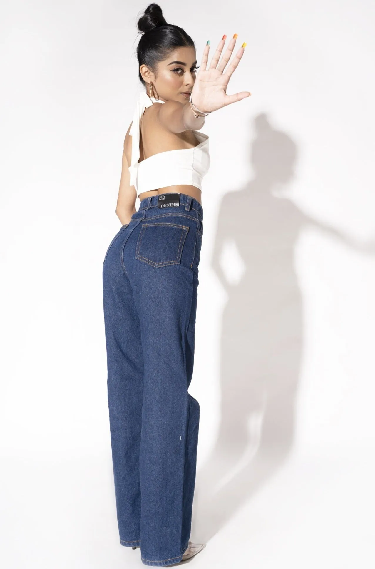 Wide Leg High Rise Jeans