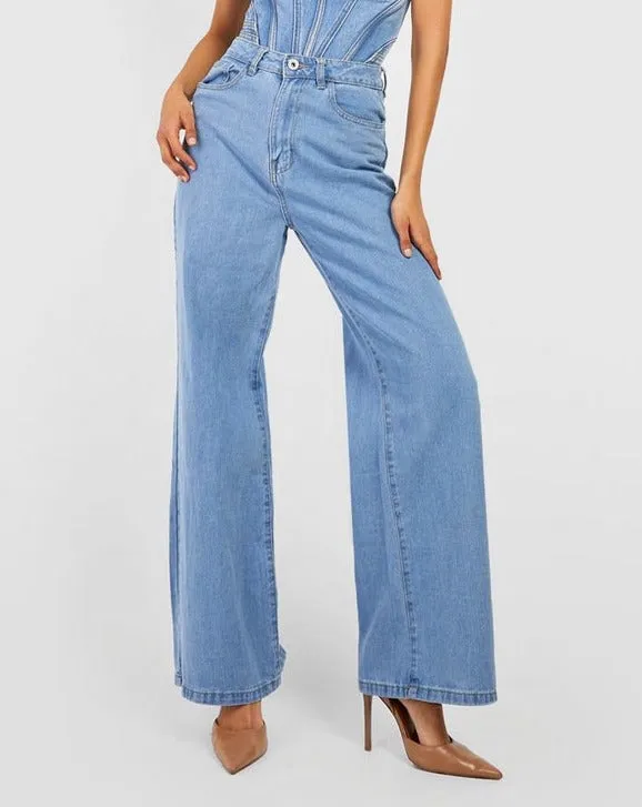 Wide Leg High Rise Jeans