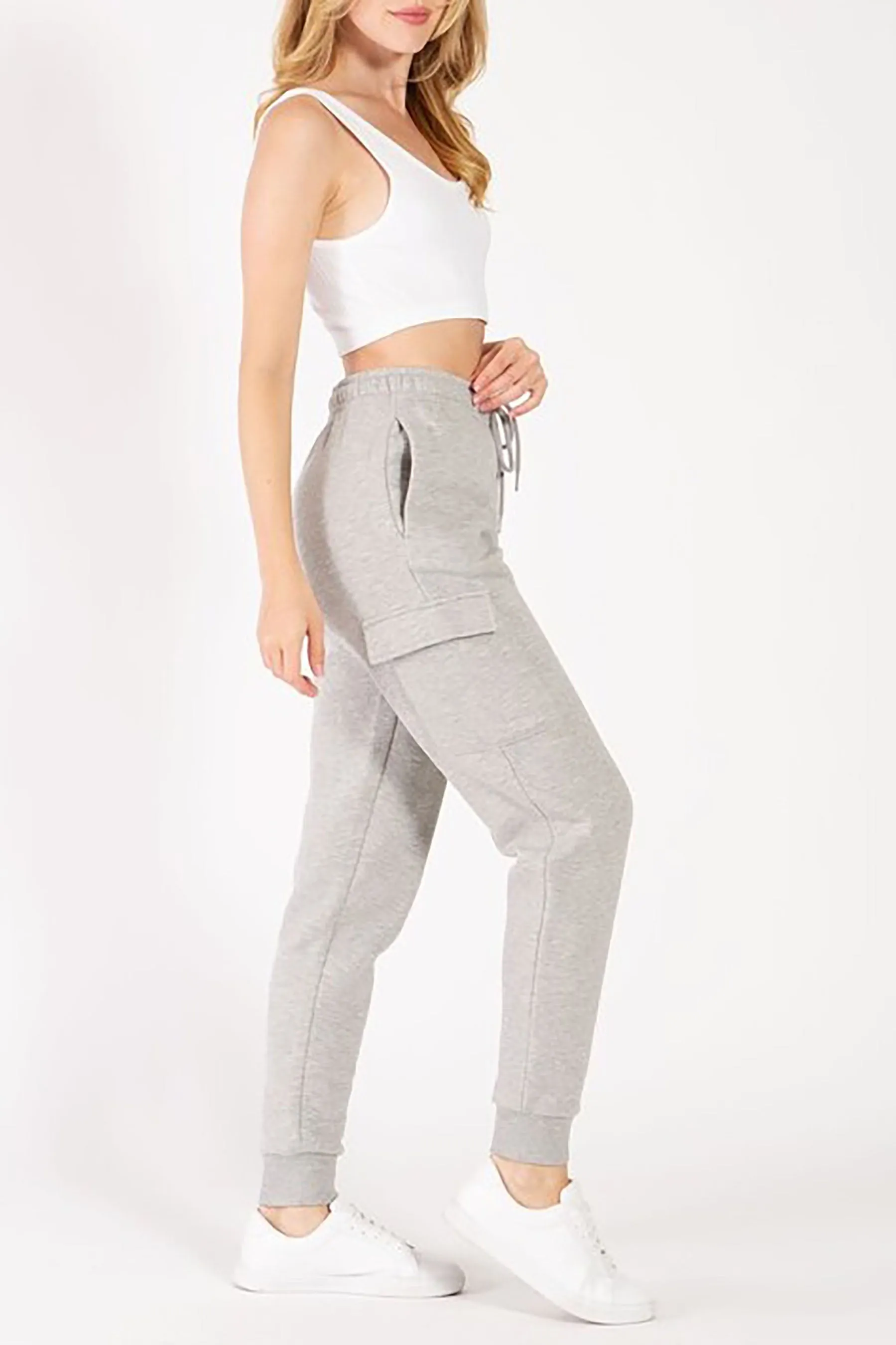 Women's Fleece Cargo Jogger Sweatpants