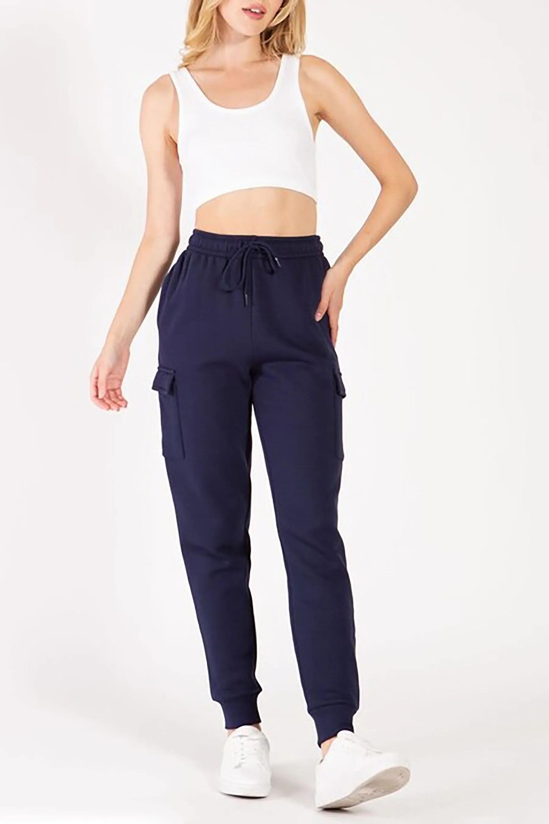 Women's Fleece Cargo Jogger Sweatpants